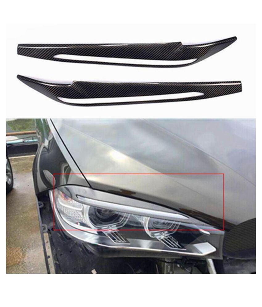 1Pair Car Headlight Eye Lid CLid Eyelids Eyebrows Eyelids Trim Cover Eyebrow Carbon Fiber for