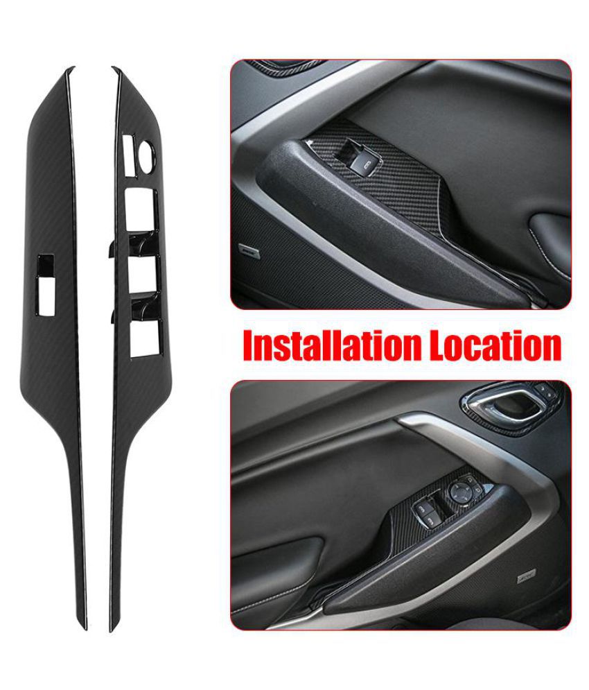 Carbon Fiber Style Door Handle Window Button Lift Cover Trim For Toyota CHR 16