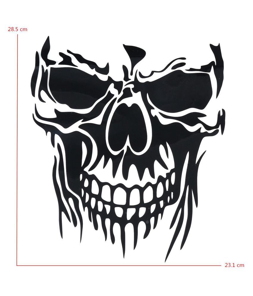 Black Cool Skull Vinyl Decal Sticker Car Truck Trailer Room Window Door