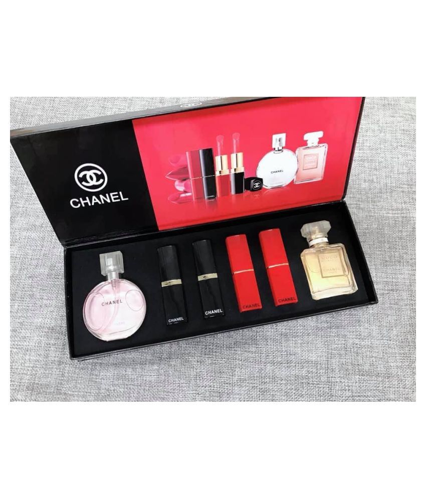 Chanel Makeup Gift set Combo Makeup Kit of 6 (Lipstick +Perfume): Buy