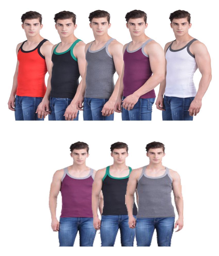 Dollar Multi Sleeveless Vests Pack of 8 Buy Dollar Multi Sleeveless