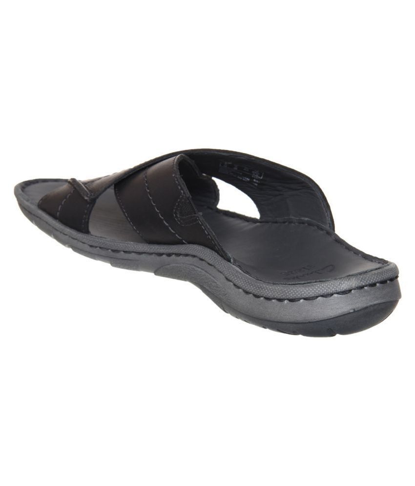 unstructured by clarks black open back leather sandals
