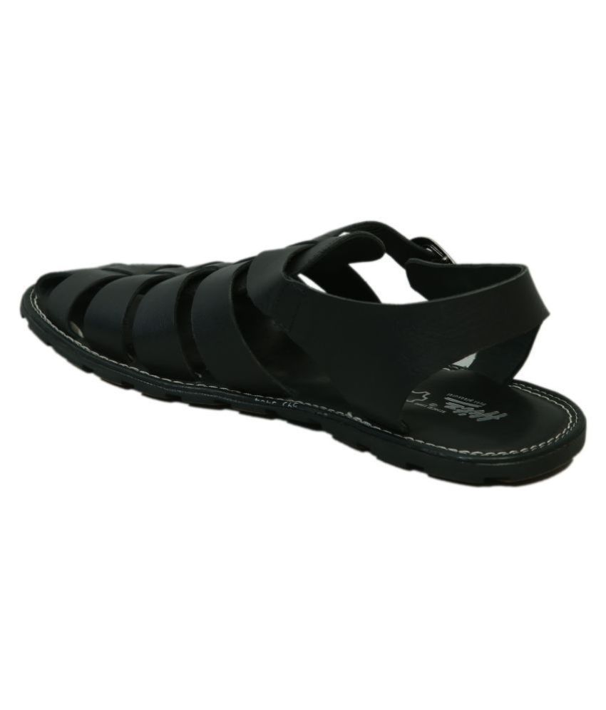 hitz black leather sandals