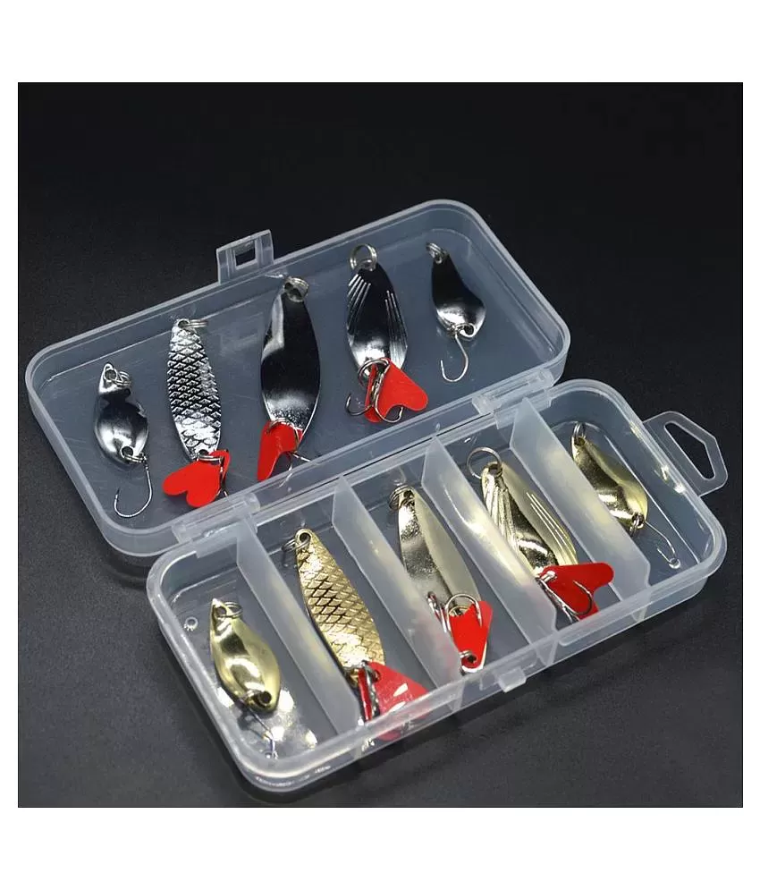 10pcs/pack Fishing Lures Spoon Bait Set Metal Hard Bait Lure Kit with Box:  Buy Online at Best Price on Snapdeal