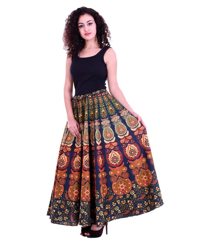     			Rangun Cotton A-Line Skirt - Multi Color