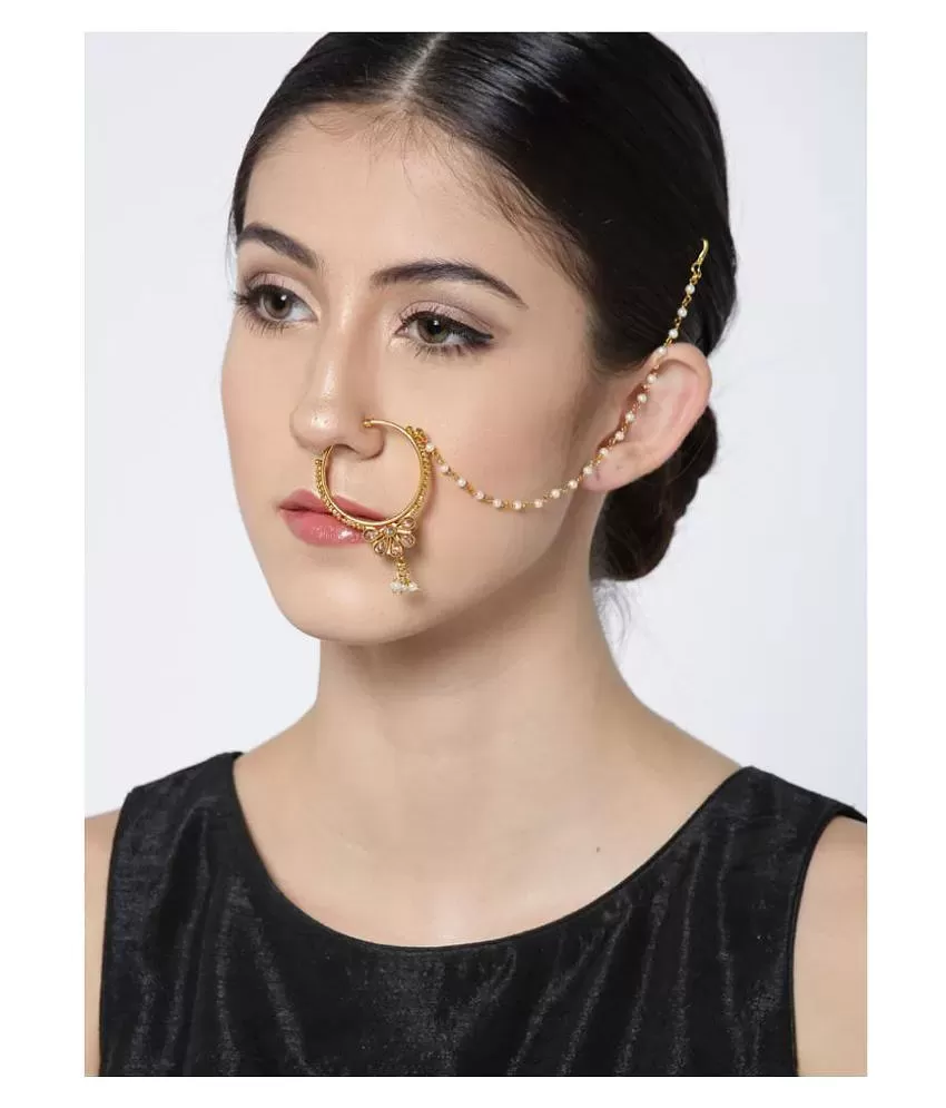 Buy Nose Chain, Nose Ring With Chains,titanium 20 Gauge Nose Ring With Chains  Online in India - Etsy