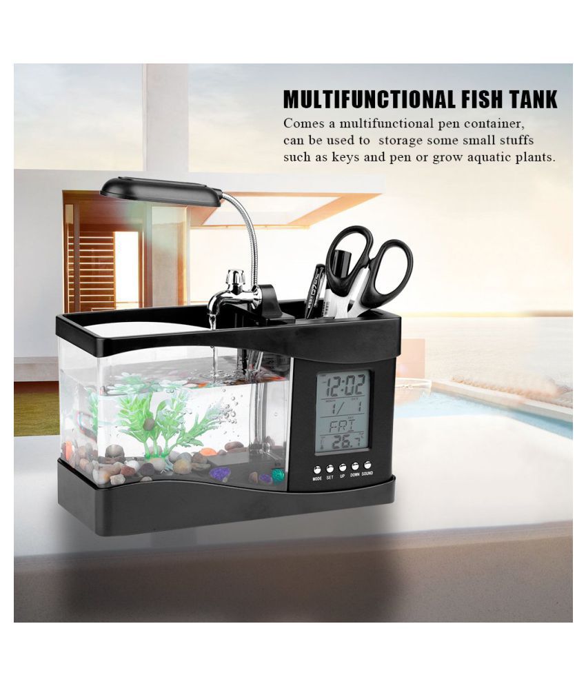 Arroha Usb Desktop Mini Fish Tank Aquarium With Water Running Pump