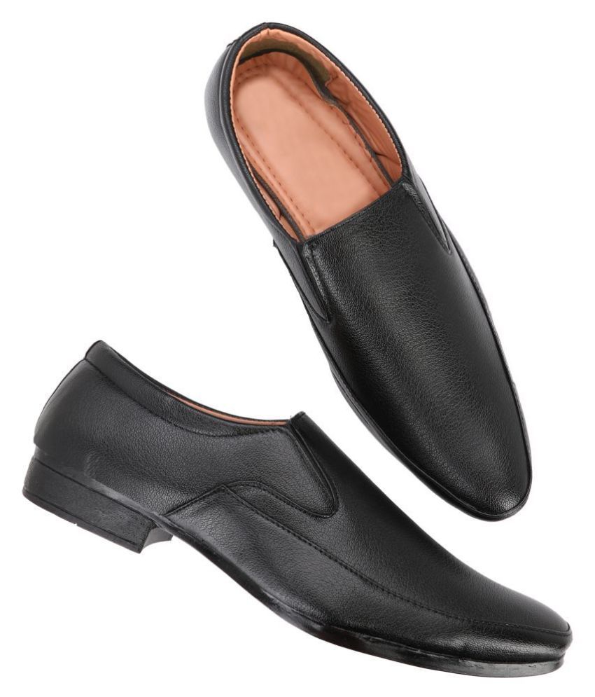 KLEVER KICKS Office Genuine Leather Black Formal Shoes Price in India ...