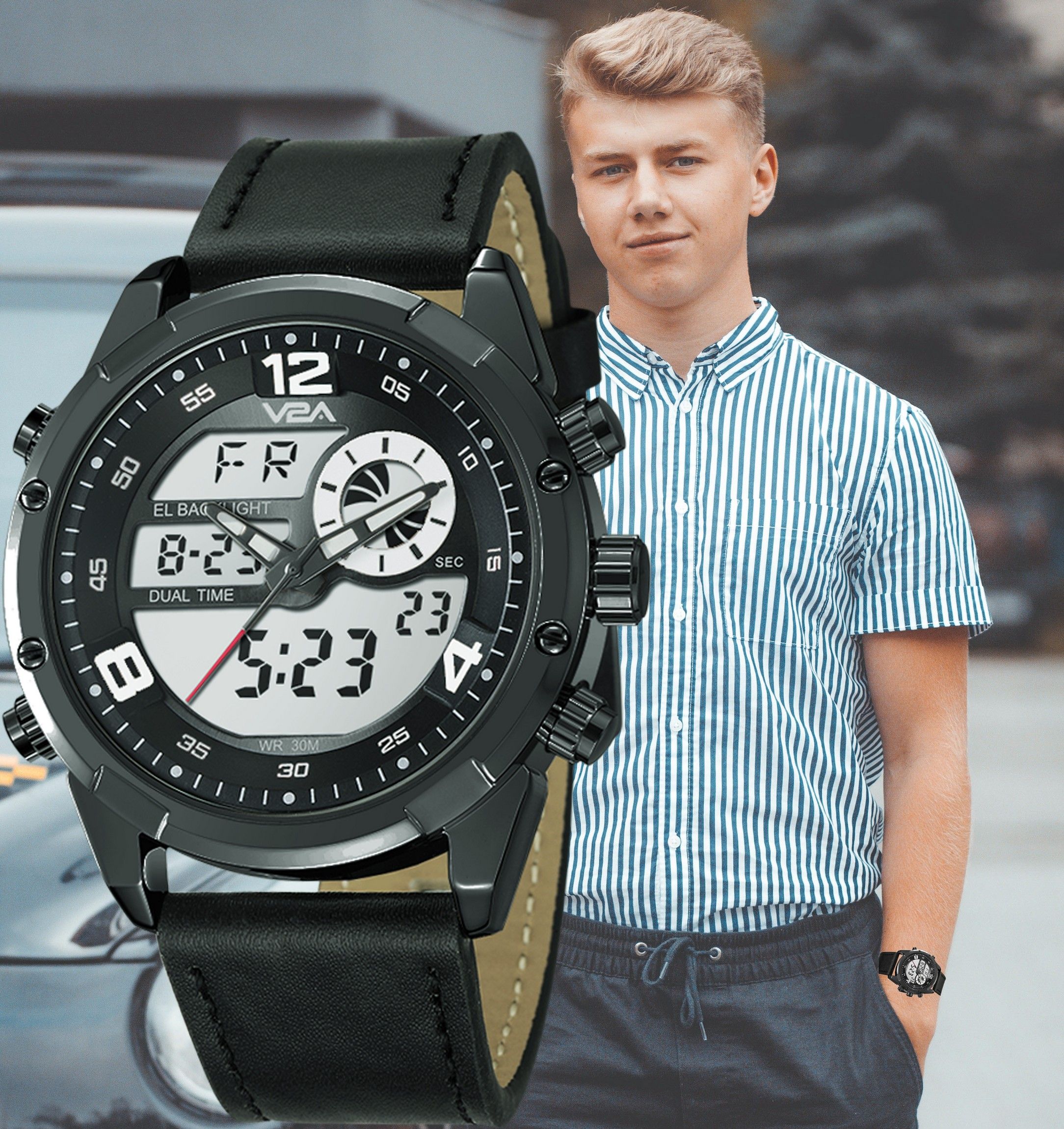 low profile digital watch