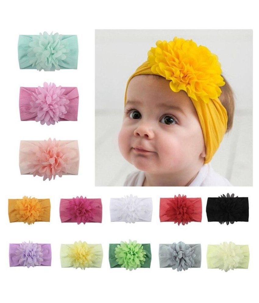 Baby Girls Elastic Hairband Infant Children Chiffon Flower Headband Baby  Hair Accessories Drop Shipping: Buy Online at Low Price in India - Snapdeal