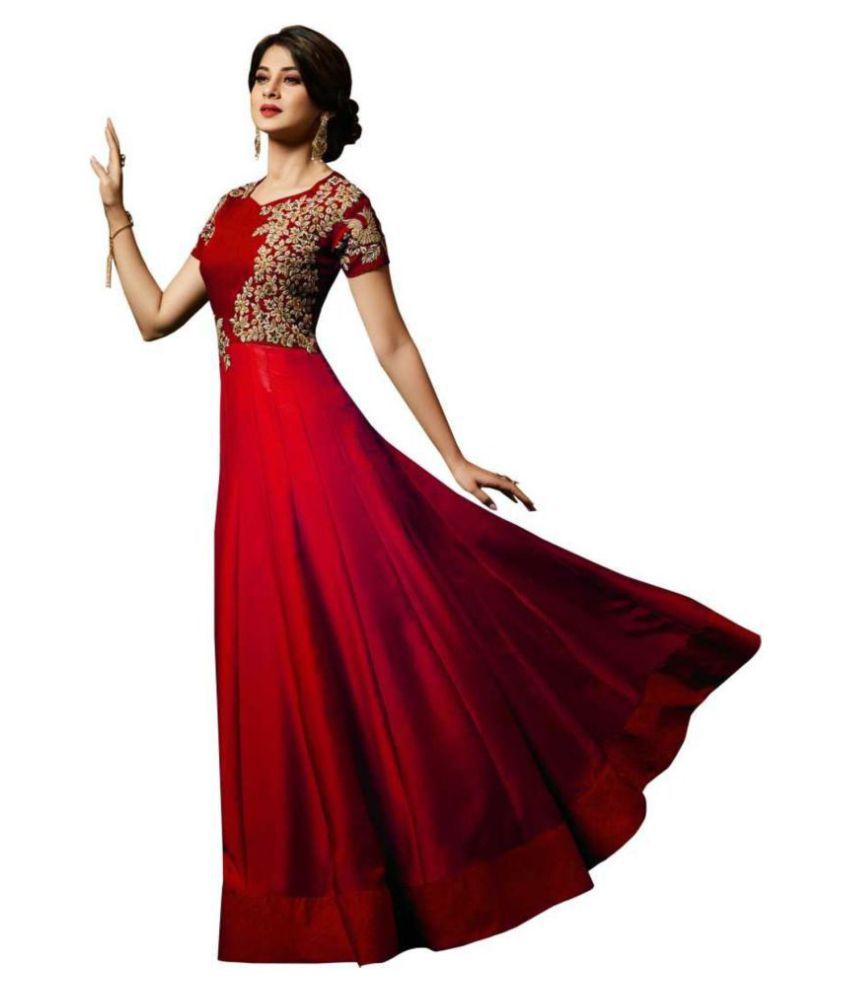 superb ethnic style maroon color beautiful gown