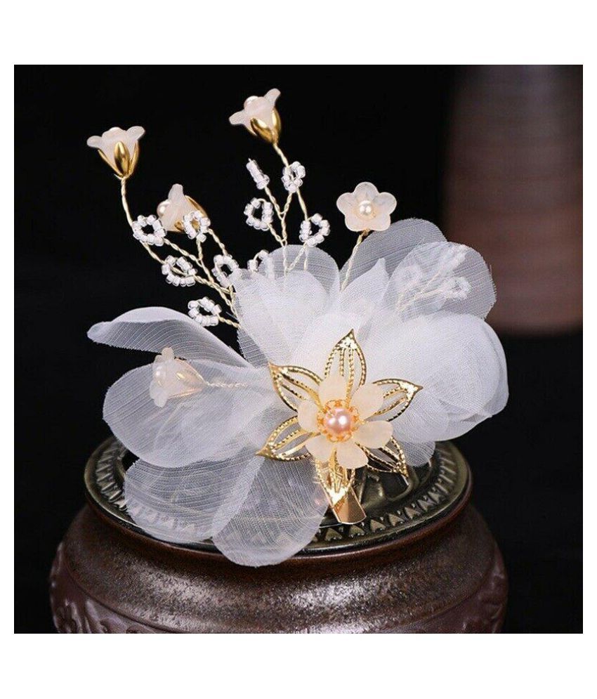 2pc Flower Bridal Fairy Hair Clip Tiara Wedding Prom Girls Kids