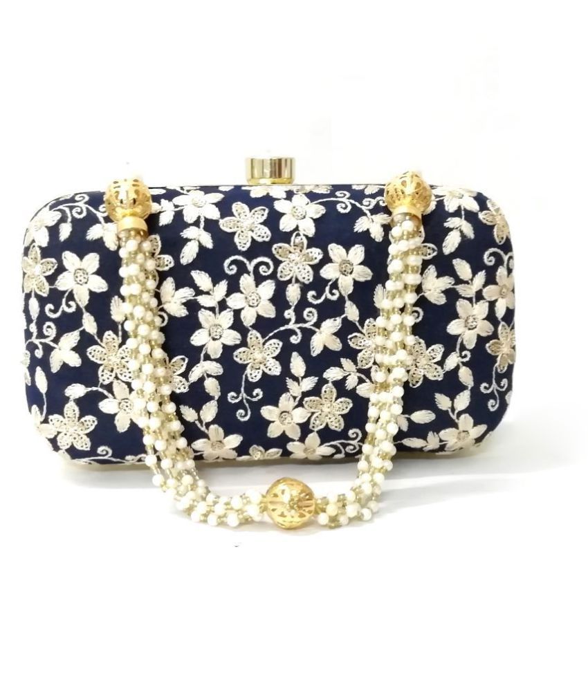 navy box clutch