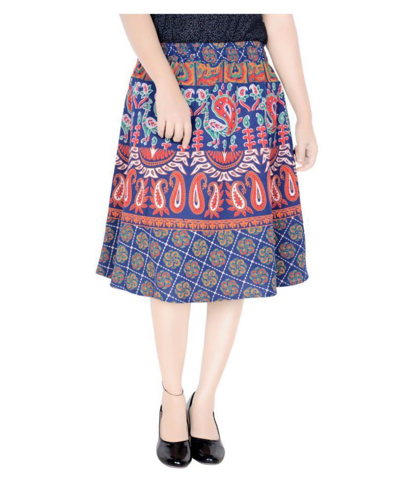     			Sttoffa Cotton A-Line Skirt - Blue