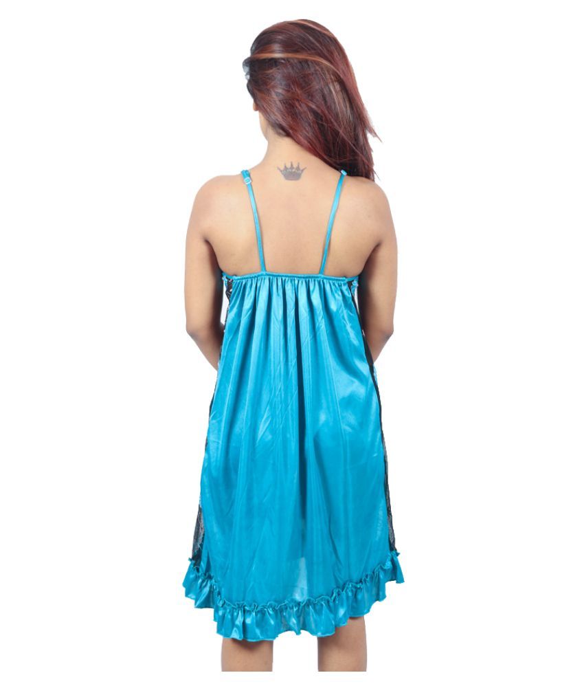 Buy ALFISHER Cotton Baby Doll Dresses With Panty Blue Online at Best