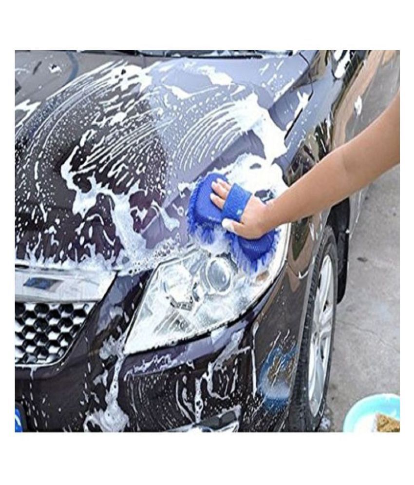 Microfiber Car Wash Cloth Sponge Hand Gloves dashboard ...