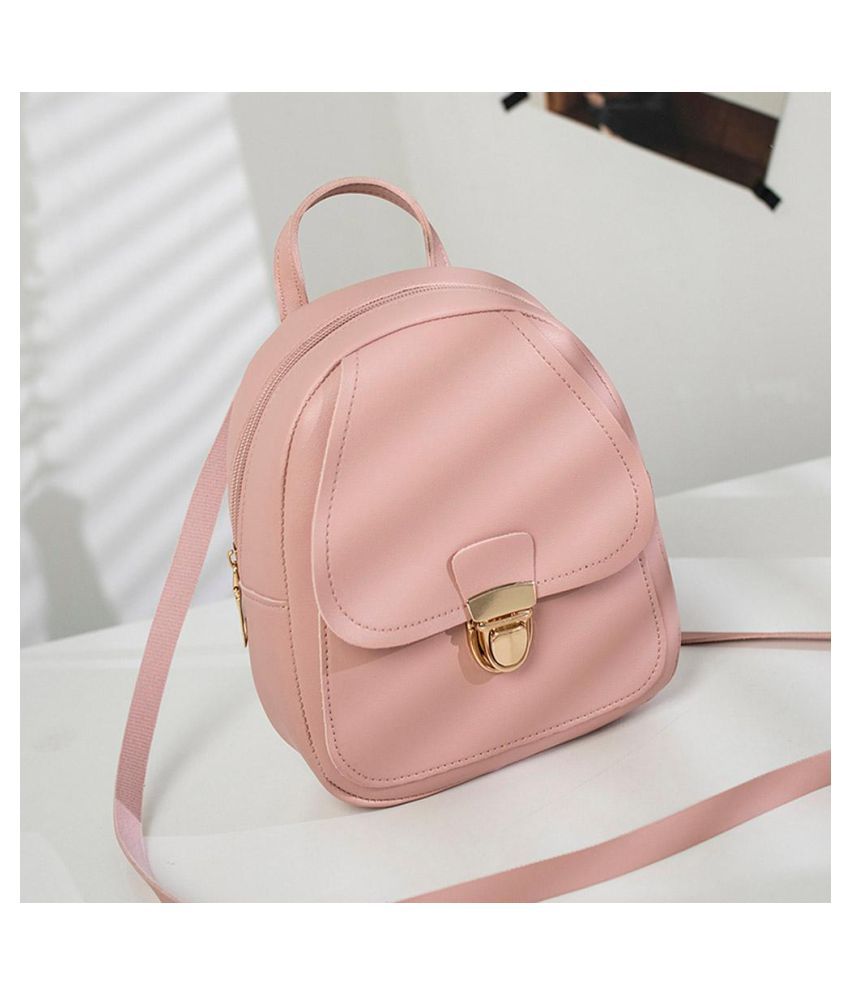 Fashion Women Mini Backpack PU Leather Girl Schoolbags Travel Shoulder Bag,Brown 