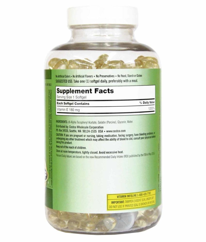 Kirkland Signature Vitamin E 400 I.U. 500 no.s Multivitamins Softgel