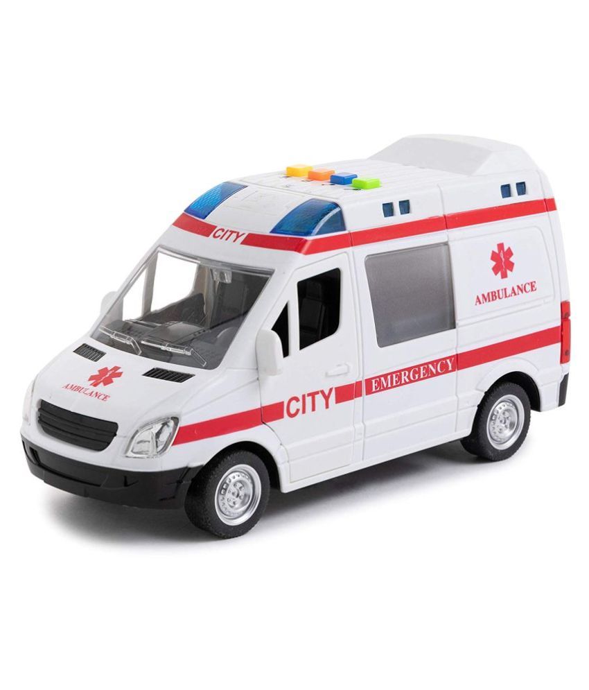 TEMSON Friction Powered Ambulance Toy Emergency Vehicle with Open-able ...