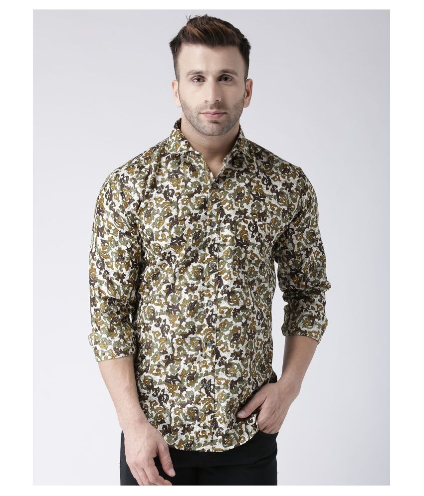     			Hangup Cotton Blend Multi Prints Shirt