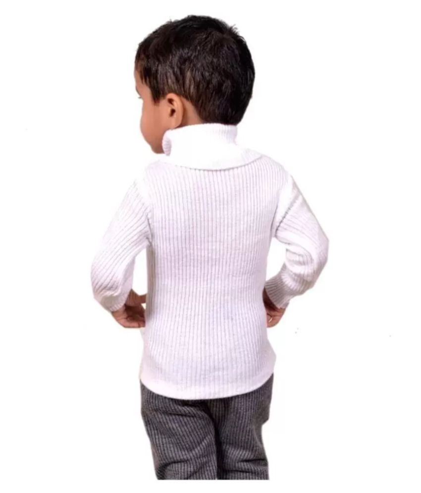white high neck sweater for baby girl