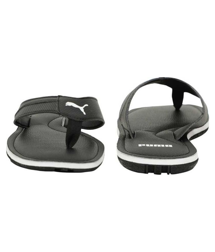 puma black thong flip flop