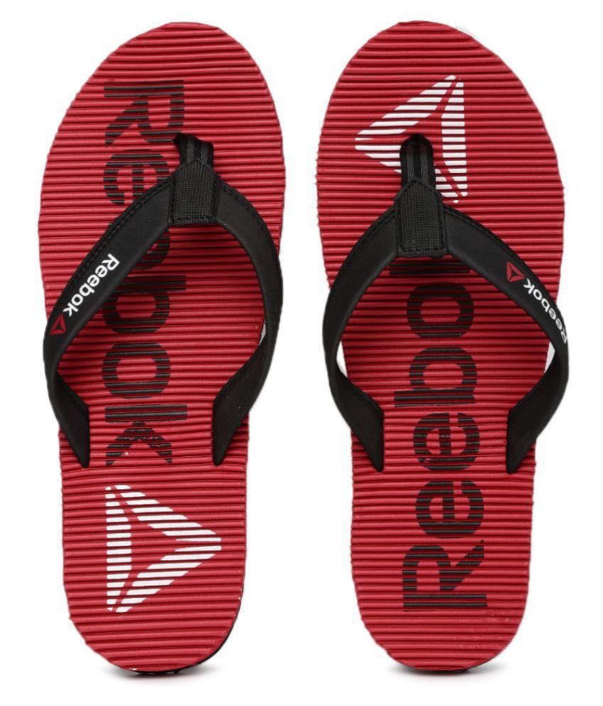 reebok flip flops black