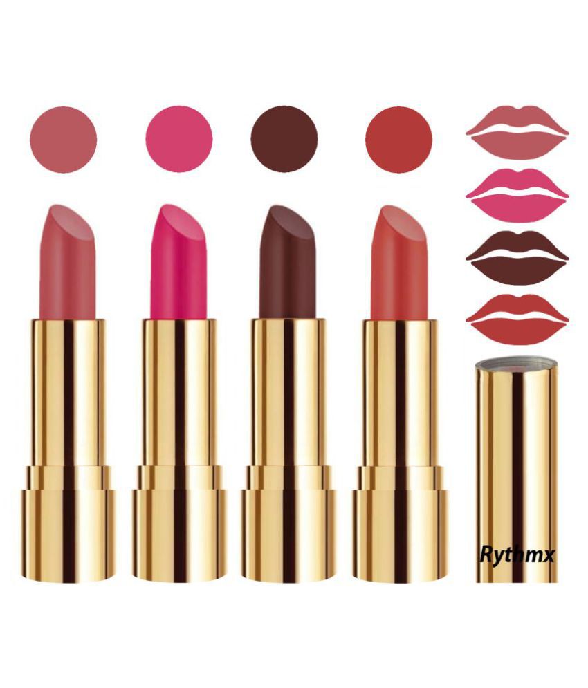     			Rythmx Professional Timeless 4 Colors Lipstick Nude,Magenta,Brown, Peach Pack of 4 16 g