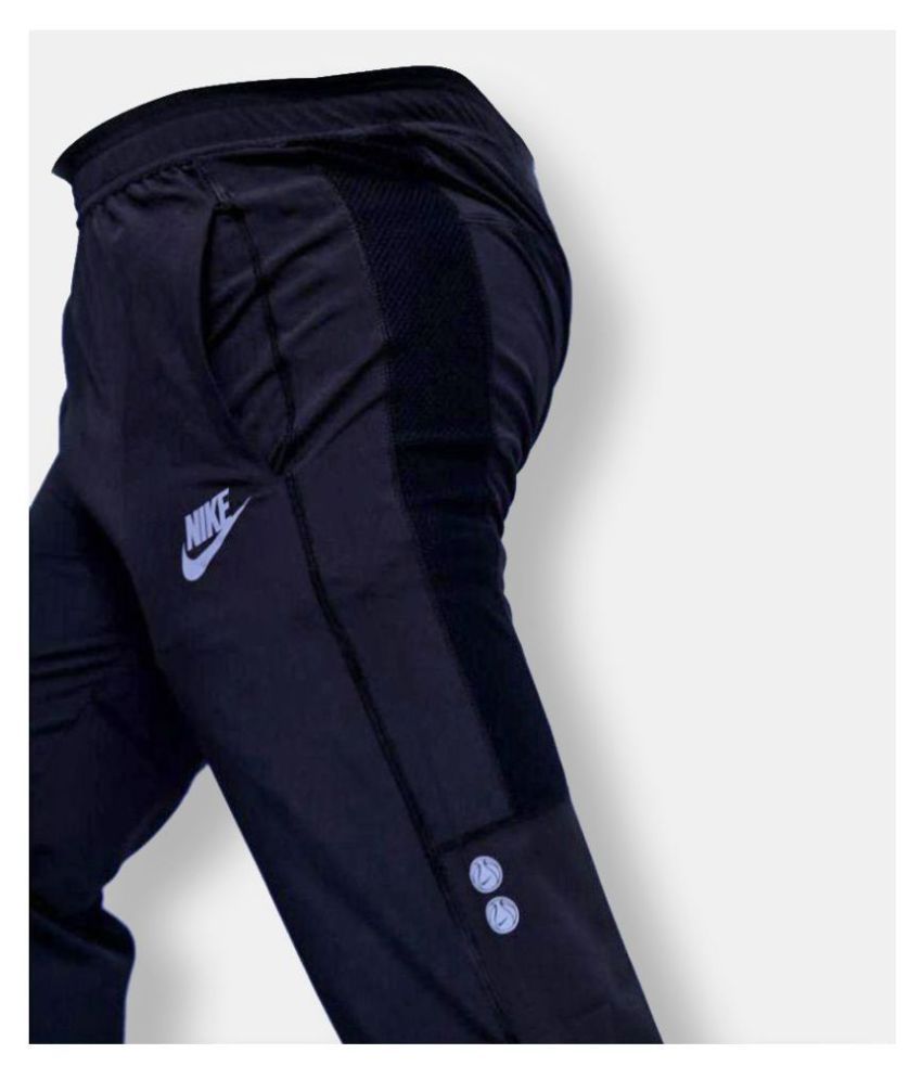 Nike Black Cotton Lycra Trackpants 