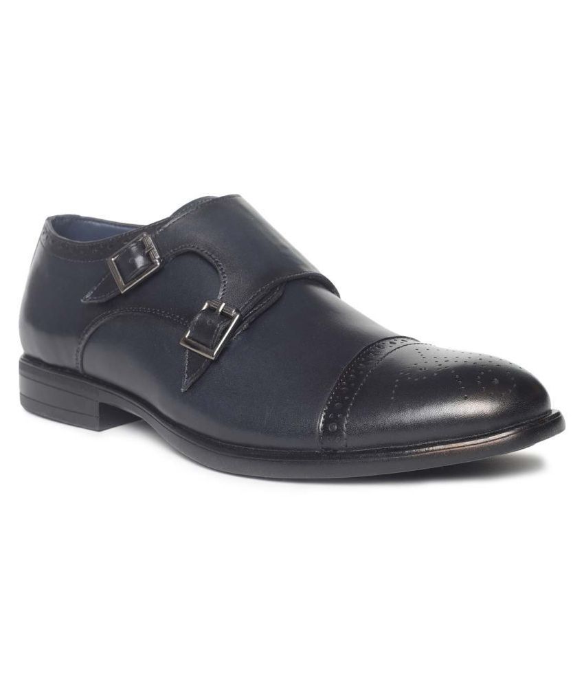     			Paragon Monk Strap Genuine Leather Navy Formal Shoes
