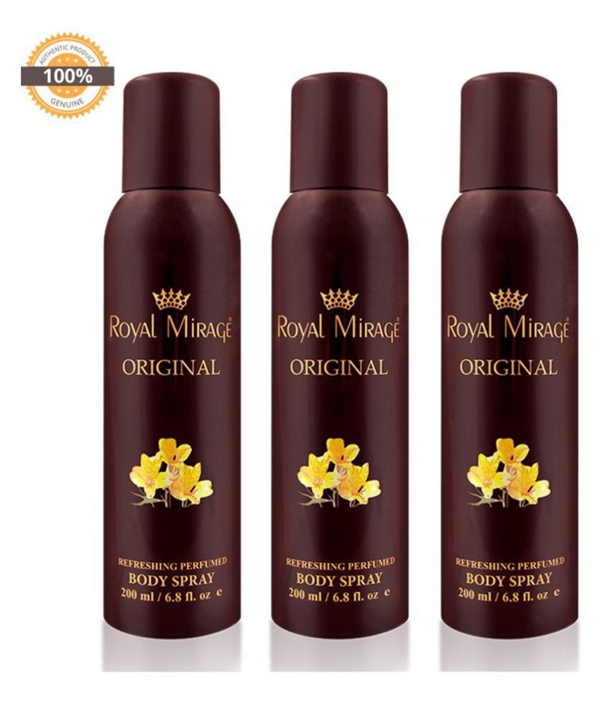     			Royal Mirage Deodorant Body Spray Pack of 3 Combos, 200ml each