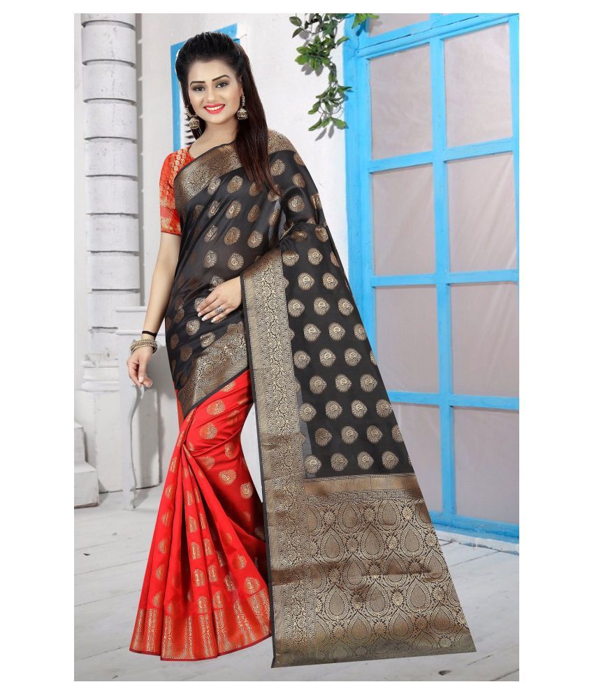     			Gazal Fashions - Multicolor Banarasi Silk Saree With Blouse Piece (Pack of 1)