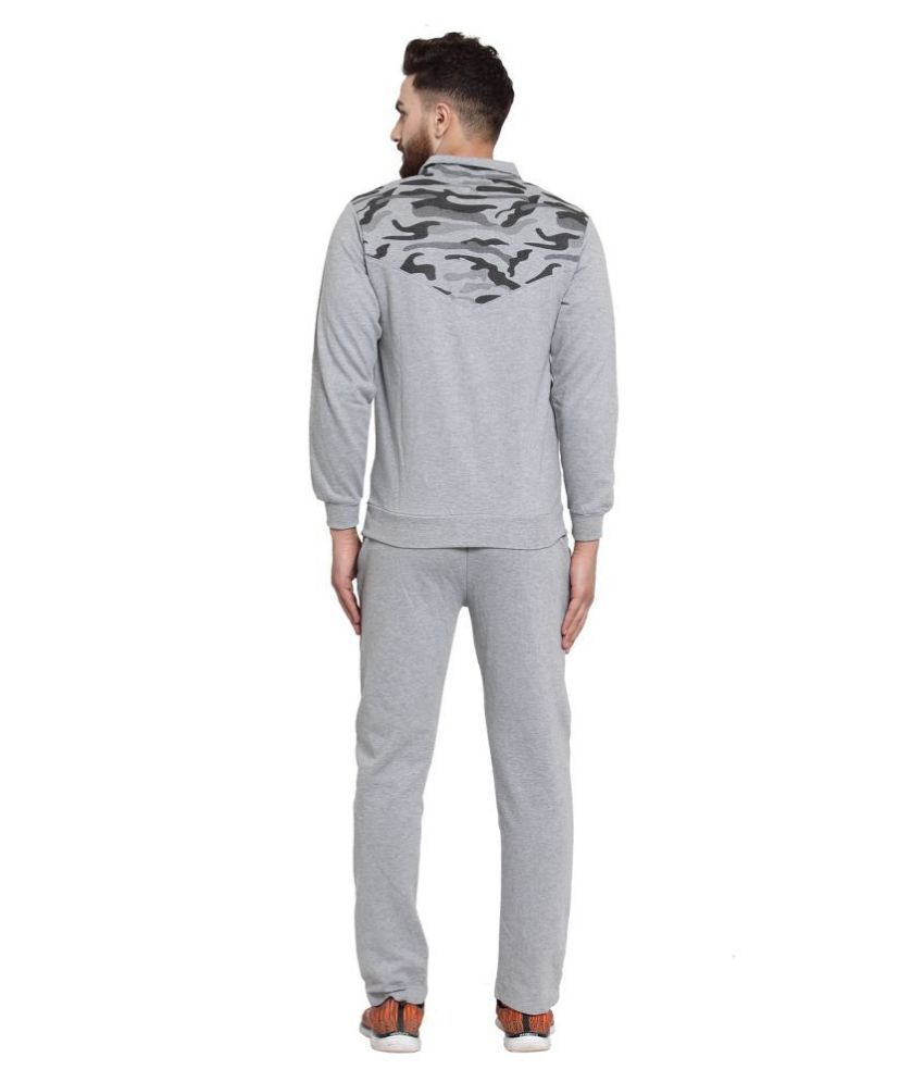 grey and white tech fleece tracksuit