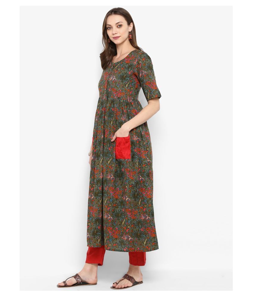 green colour ka frock