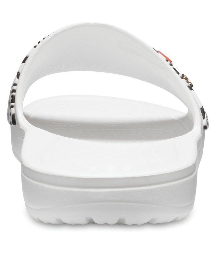 crocs sliders white