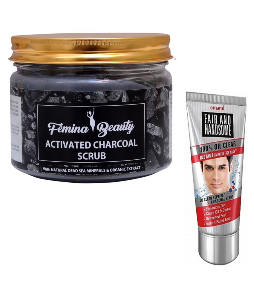 Femina Beauty Charcoal Scrub, Emami Oil Clear Face Wash Day Cream 100