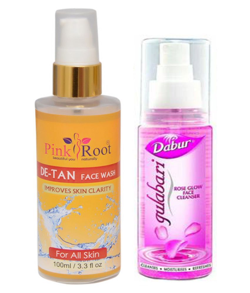 Pink Root De Tan Face Wash Dabur Gulabari Rose Glow Face Cleanser 100ml Day Cream 100 Ml Pack Of 2 Buy Pink Root De Tan Face Wash Dabur Gulabari Rose Glow Face Cleanser 100ml