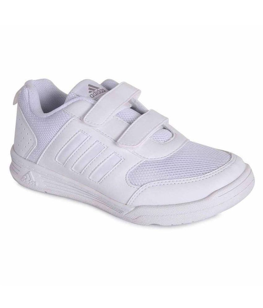 adidas white velcro school shoes