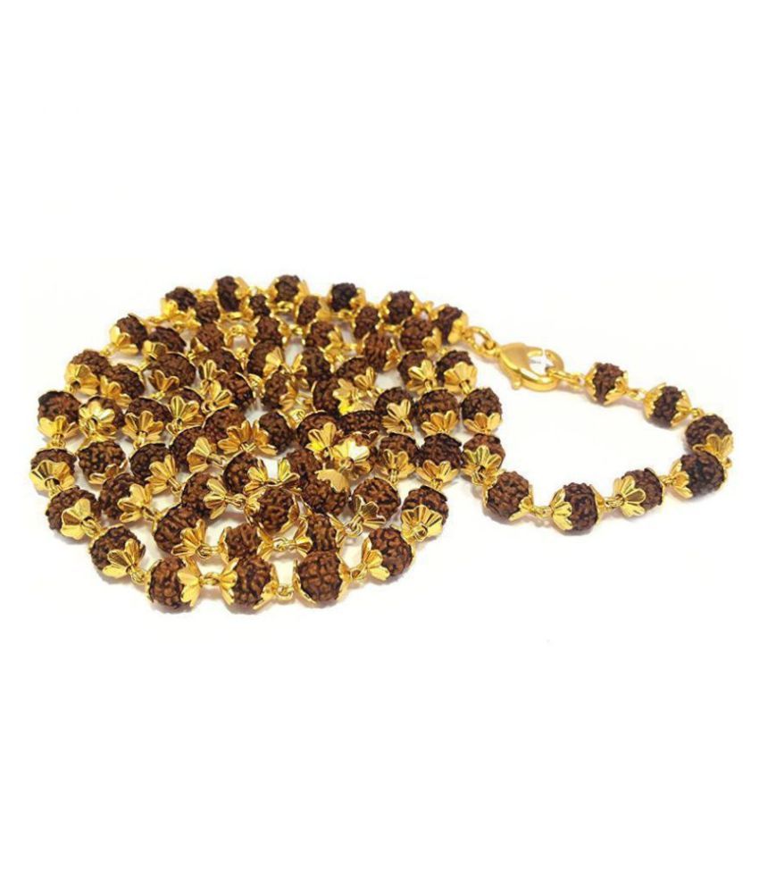 PAYSTORE Original Rudraksha Mala in 7mm Beds With designer cap mala