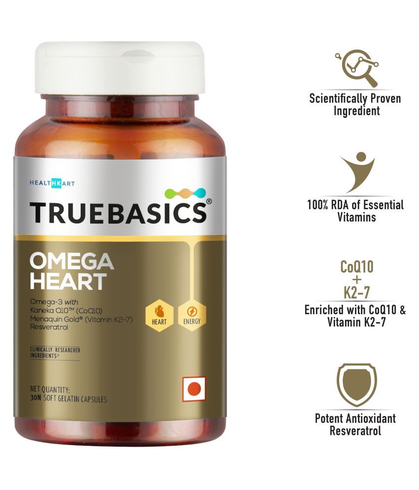 truebasics Omega Heart 2 in 1 formula with Omega3 Fish Oil & CoQ10