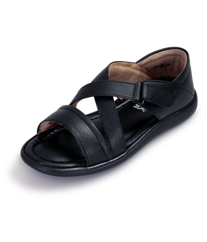 Black Cooper Black Synthetic Leather Sandals - Buy Black Cooper Black ...