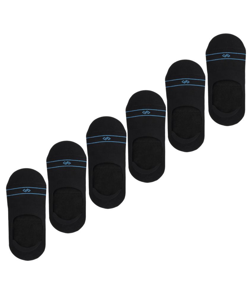     			Dynamocks Black Casual No Show Socks Pack of 6