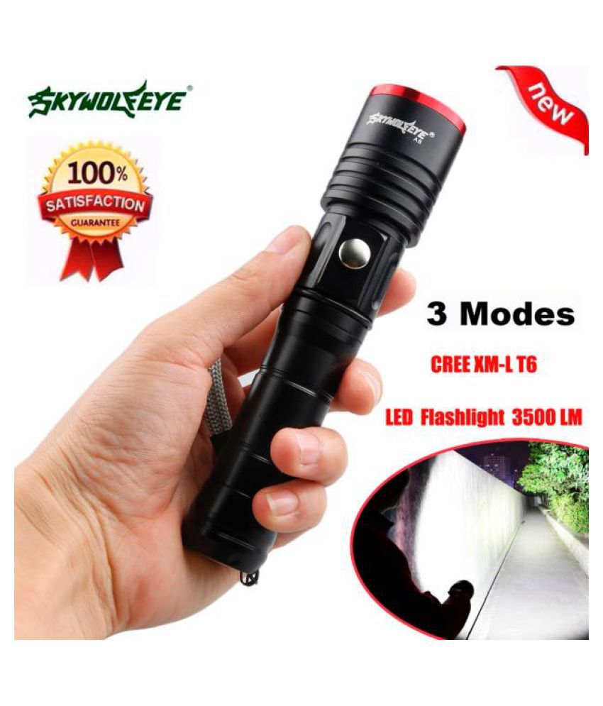 Focus 3500 Lumens 3 Modes Xml T6 Led Battery Flashlight Torch Lamp Buy Focus 3500 Lumens 3 Modes Xml T6 Led Battery Flashlight Torch Lamp At Best Price In India On Snapdeal