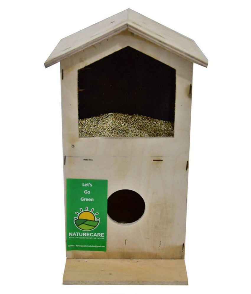 Nature Care Bird Breeding House With Feeder Nest Box For Sparrow
