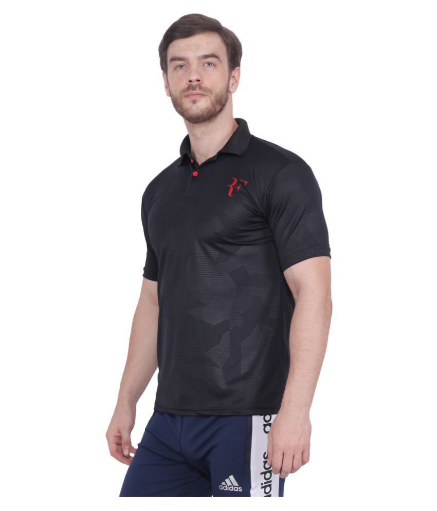 Nike Black Polyester Lycra Polo T-Shirt - Buy Nike Black Polyester ...