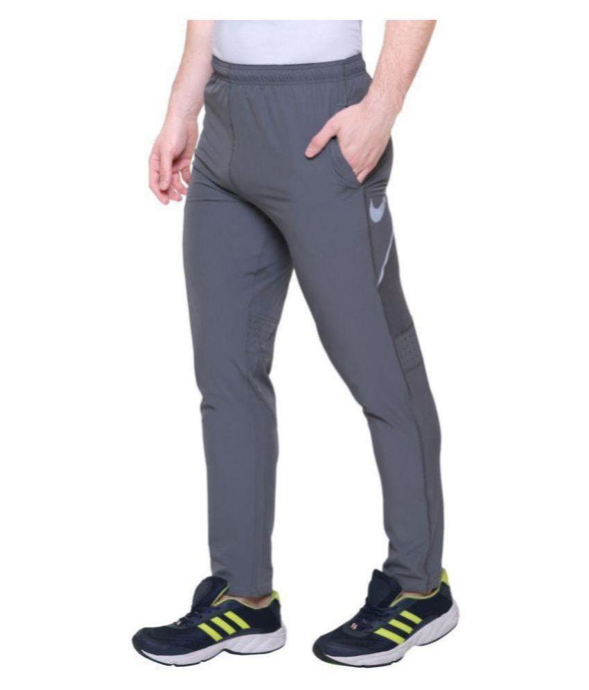 grey polyester track pants