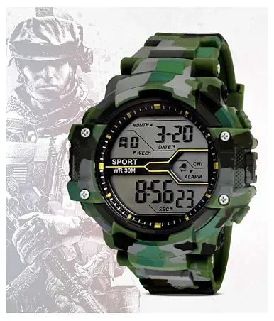 Buy Army Print Green Grey Grandson Kids Digital Watch For Boys