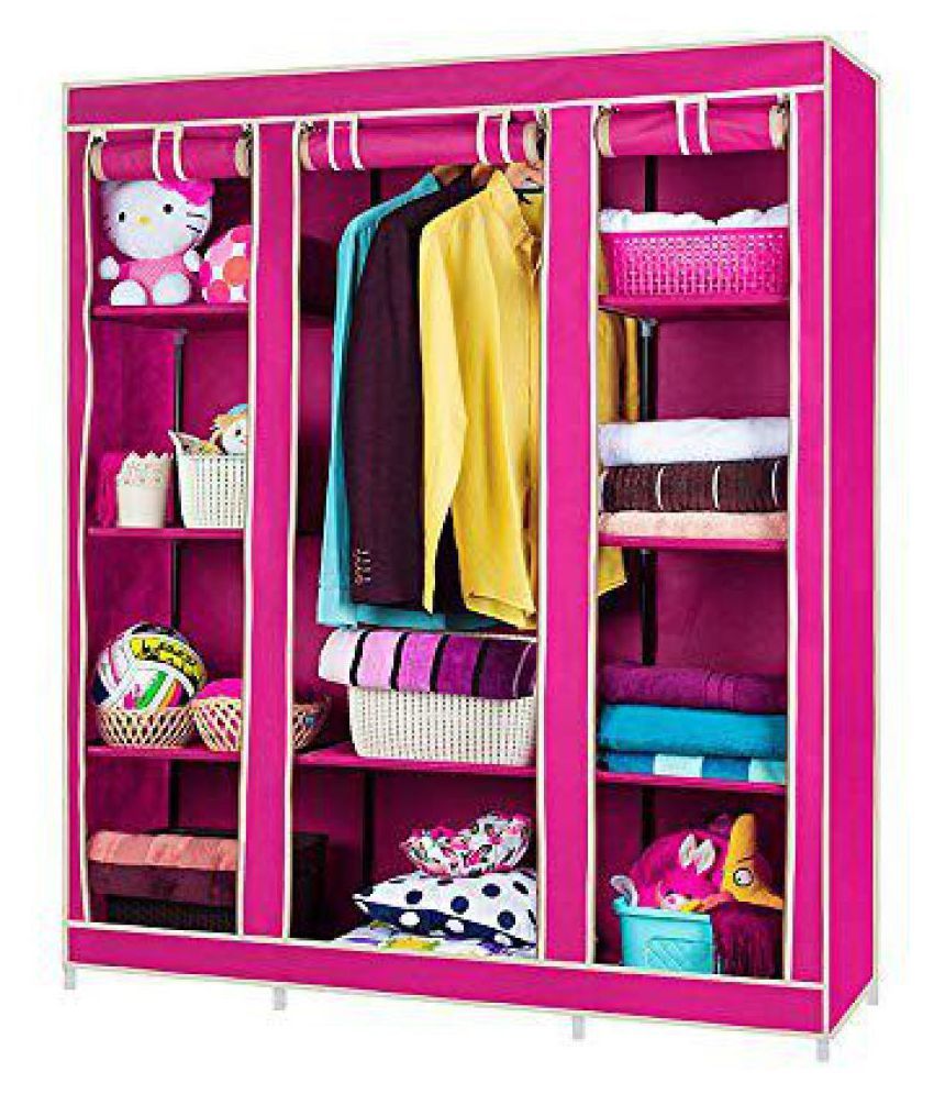 Fancy & Portable Storage Wardrobe Triple Door Foldable Wardrobe