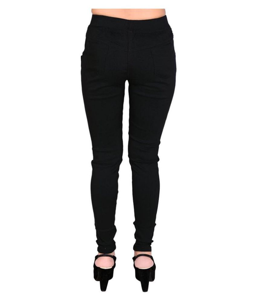 black cotton jeggings