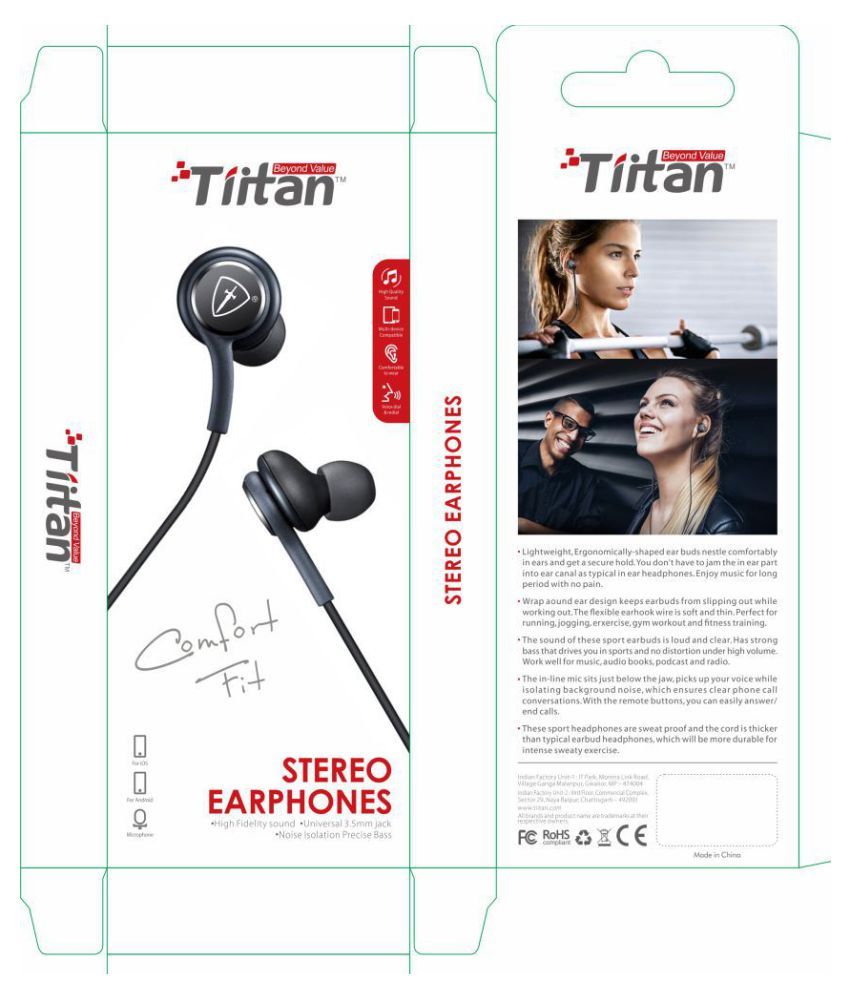 tiitan earphone with mic s8tbe